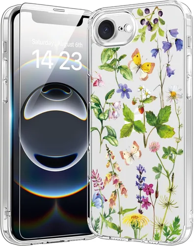 Vista 30 de bicol - Funda protectora a prueba de golpes para iPhone 15 Plus, funda delgada de acrílico transparente y diseños modernos para niña y mujer, 6.7