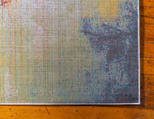 Vista 9 de Unique Loom colección Lyon - Alfombra abstracta y moderna, Polipropileno, Marfil / Rosa