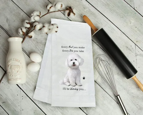 Vista 3 de Toalla de cocina Bichon Frise - Suave altamente absorbente - Regalos Bichon Frise - Toallas de cocina para lavar platos - Toallas de té