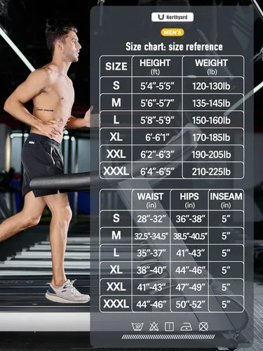 Vista 6 de NORTHYARD Pantalones cortos deportivos para correr para hombre, 5 pulgadas, 7 pulgadas, 9 pulgadas, entrenamiento, gimnasio, tenis, secado rápido