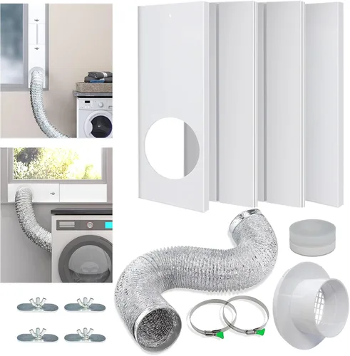 Vista 7 de Kit de ventana de ventilación de secadora para manguera de ventilación de secadora de 4 pulgadas de diámetro, kit de ventilación ajustable