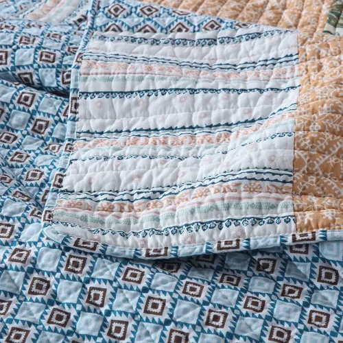 Vista 7 de Autumn Dream - Juego de colchas de algodón, juego de cubrecama reversible, conjunto de cubrecamas, edredón de confort, estampado floral vintage