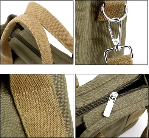 Vista 3 de Wxnow Bolsas de mensajero de lona para mujer, bolso cruzado de hombro