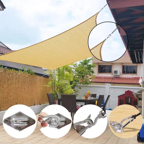 Vista 3 de Kit de herramientas para toldo, kit de accesorios de acero inoxidable para triángulo, cuadrado, rectangular, instalación de toldo para patio y césped