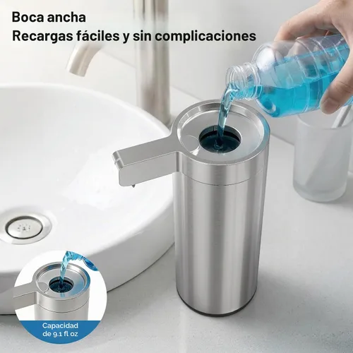Vista 7 de Newise Dispensador automático de jabón, sin contacto, 9 oz, acero Acero inoxidable
