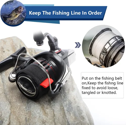 Vista 2 de Dovesun Cinturón de carrete de pesca Carrete de protección de carrete de pesca Carretes giratorios Accesorios de carrete de pesca 4 unids