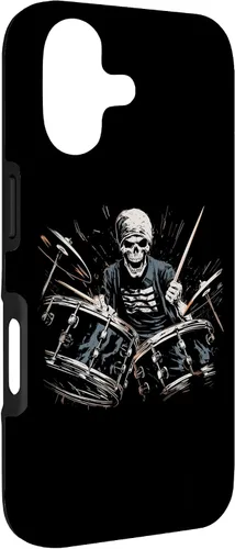 Vista 3 de Skeleton Drummer Guy Rock and Roll Band Rock On Drum Kit Case for iPhone 17