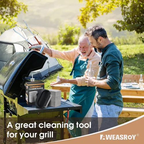 Vista 11 de AWEASROY Limpiador de Parrilla de Servicio Pesado, Ladrillos de Limpieza de Parrilla con Mango, Piedra de Limpieza de Plancha de Piedra Pómez que
