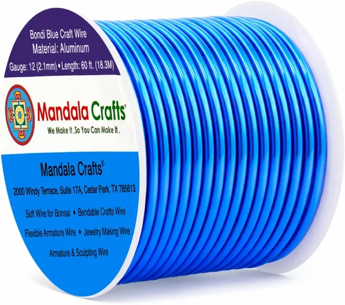 Vista 18 de Mandala Crafts - Alambre de aluminio anodizado de calibre 22 para hacer joyas - 137.2 m de alambre flexible surtido y coloreado - Doble para bonsái