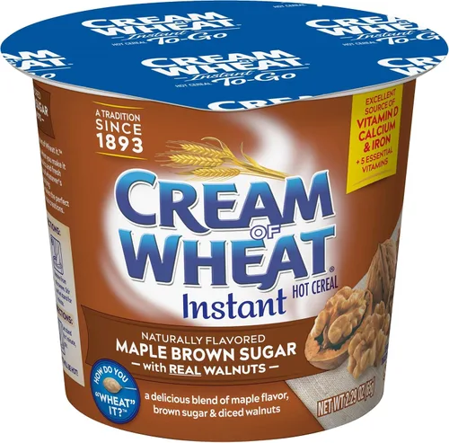 Vista 8 de Cream of Wheat Tazas instantáneas de cereales calientes para llevar, nuez de azúcar morena de arce, 2.29 onzas