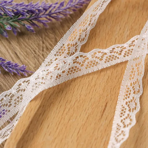 Vista 8 de VGOODALL Rollo de Cinta de Encaje Blanco de 30 Yardas, Ribete de Encaje para Costura, Manualidades, Encaje para Envolver Regalos, Decoración