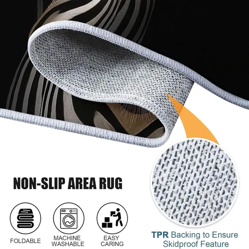 Vista 7 de 2 X 3 ft Small Area Rug for Bedside, Zebra Portrait Lightweight Non Slip Washable Rug with Non-Slip Backing for Front Door Entryway, Animal Throw