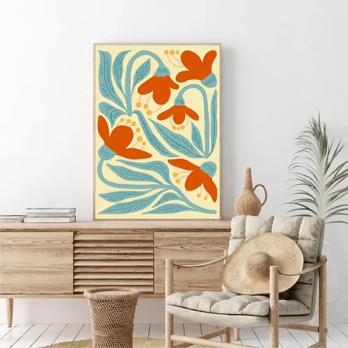 Vista 5 de Clendo Juego de 6 paquetes de pintura por números para adultos, kit de pintura por números de flores fáciles para adultos en lienzo sin marco