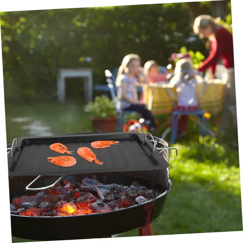 Vista 5 de Yardwe Sartén para asar en el hogar, sartén para barbacoa, herramienta para hornear, accesorio de parrilla, resistente bandeja de freír al aire