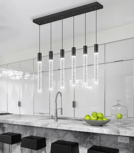 Vista 19 de 3 Packs Pendant Lights for Kitchen Island Independent LED Light Modern Dimmable Lights Pendant Lighting Fixtures for Dining Room Bedroom Hanging