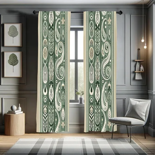 Vista 50 de Ambesonne - Paquete de cortinas de ventana de invierno de 2 unidades, cristales ornamentales de hielo con tiempo frío de enero abstracto, juego