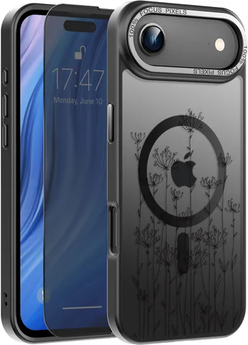 Vista 46 de Goodon para iPhone 15 Pro Max con protector de pantalla de privacidad, compatible con Magsafe, funda translúcida mate a prueba de golpes - Linda