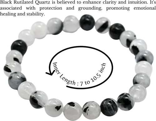 Vista 738 de Amazing Gemstone Crystal Bracelet for Women Men's Gifts - Protection Healing Crystal Bracelet - 8mm Gemstone Beaded Stretchable Bracelet Pulseras