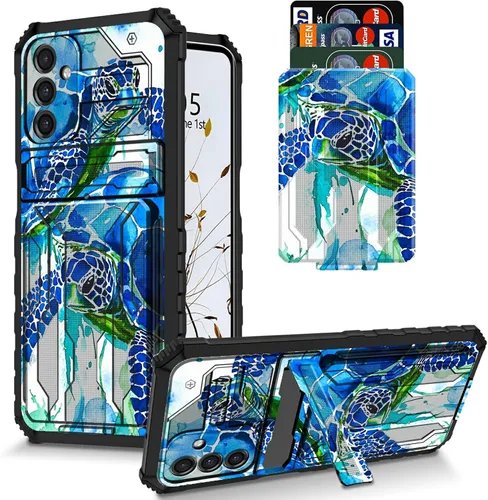 Vista 64 de Funda para Galaxy S21 FE 5G 2022 con soporte, funda de doble capa de policarbonato duro de TPU suave, estampado de vaca, estampado animal