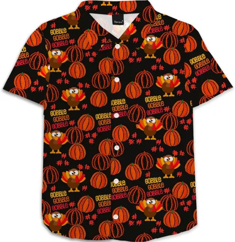 Vista 12 de Remimi Camisa unisex de Halloween para niños, camisetas hawaianas de manga corta con botones feos de 5 a 14 años Christmas Gift