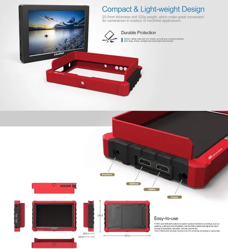 Vista 7 de Lilliput Monitor A7s Full HD de 7 pulgadas con asistencia de cámara 4K