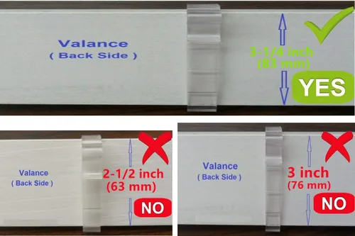 Vista 7 de Clips para cenefa, 6 unidades, 3-1/4 pulgadas, clip oculto, plástico transparente para persianas horizontales, soporte de retención de cenefa