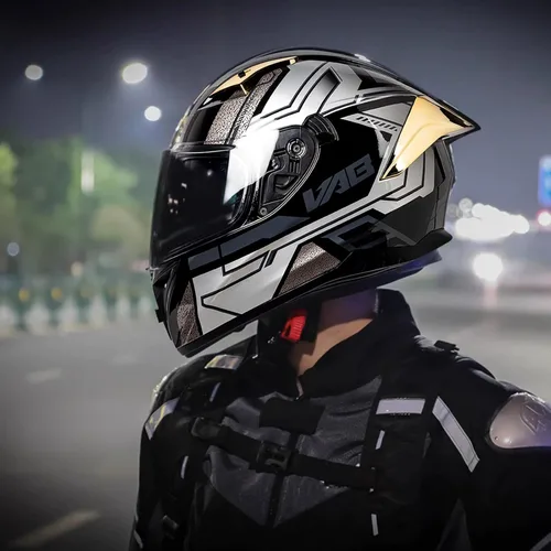 Vista 8 de Cascos de cara completa de motocicleta para hombres y mujeres, cascos aprobados por el DOT para adultos, motocicleta deportes de motor con doble