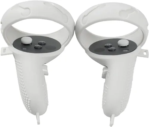 Vista 6 de NIUVR Funda de agarre para controlador táctil compatible con accesorios Quest 2 VR, funda protectora antitiro con correa ajustable de nailon