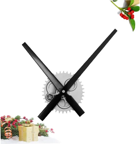 Vista 8 de Retro Industrial Gear Wall Clock Large Pointer Decorative Hanging Clock for Bedroom Kitchen Easy to Install Silver Finish Battery Not Included