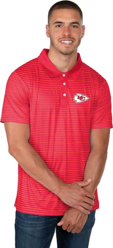 Vista 7 de FOCO Mens NFL Team Logo Striped Polyester Polo Short Sleeve Shirt