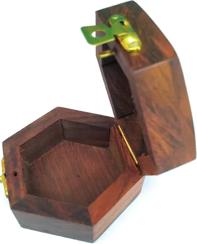 Vista 5 de UP24INTO7 Joyero pequeño redondo hecho a mano, mini organizador de viaje, estuche de almacenamiento portátil para anillos, aretes, ideas de regalos