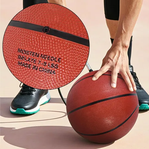 Vista 6 de Luwint Balón de baloncesto de goma tamaño 7, pelota deportiva oficial de 29.5 pulgadas, baloncesto para interiores y exteriores (se envía desinflado)