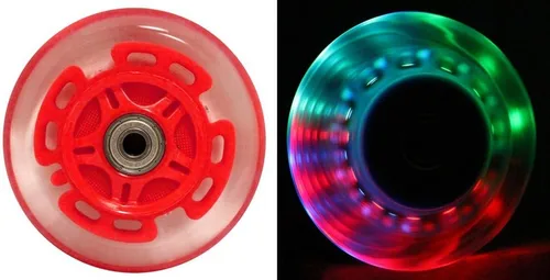 Vista 4 de L.E.D. Ruedas de scooter con rodamientos ABEC 9 para scooters Razor 3.937 in iluminados, paquete de 2
