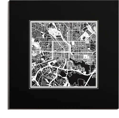 Vista 117 de O3 Design Studio San Diego, CA Paper Cut Map Matted Grey 20x20 in Paper Art