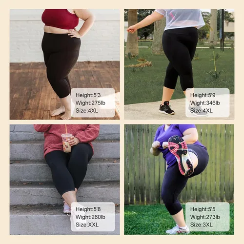 Vista 4 de TNNZEET 3 unidades de leggings capri de talle alto para mujer Pantalones suaves para entrenamiento correr Yoga