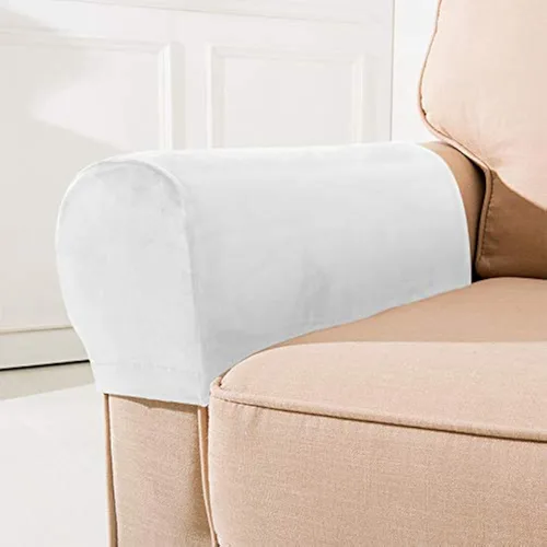 Vista 14 de XMNTG Juego de 2 fundas elásticas para reposabrazos de color beige, terciopelo suave, antimanchas, lavables para sillas, sofá, sillón reclinable
