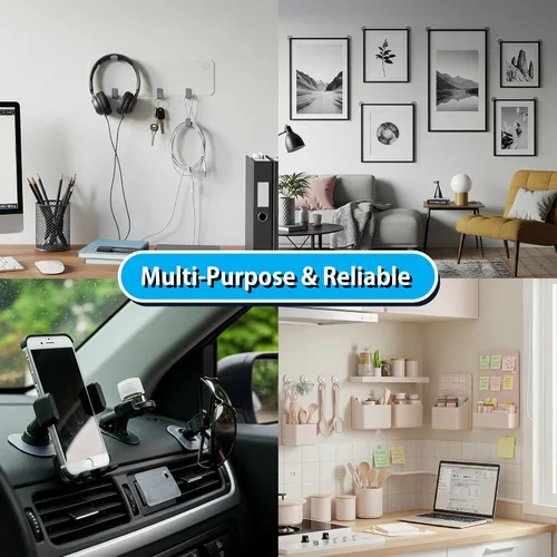 Vista 8 de FOROOMACO 300 Pack Mini Cinta de Montaje de Doble Cara Cuadrada Cinta Adhesiva de Alta Resistencia para Paneles de Espuma Insonorizantes, Decoración