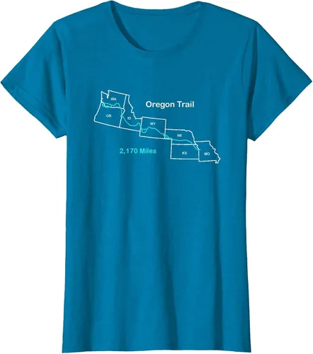 Vista 58 de Route Map of The Oregon National Historic Trail T-Shirt Asphalt Grey