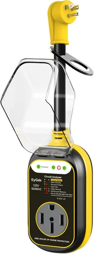 Vista 10 de EyGde Adaptador de 15 amperios a 30 Amp 110 RV con protector de sobretensión, adaptador patentado 4500J 5-15P macho a TT-30R RV enchufe RV Verde