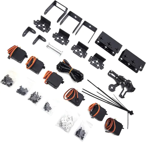 Vista 8 de 6DOF Kit de brazo mecánico robot, pinza robótica programadora con 6 servomotores, manipulador de ángulo de 180 grados, piezas de robot industrial