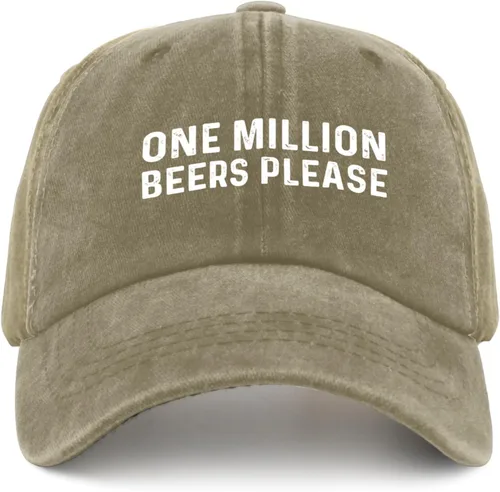 Vista 8 de Sombrero de béisbol con texto en inglés "One Million Beers Please Hat", regalos divertidos para mujeres