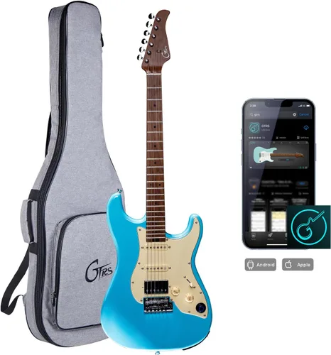 Vista 14 de GTRS S800 Kit de guitarra eléctrica inteligente con sistema de efectos, recogida HHS, máquina de tambor de bucle, batería de 12 horas de duración