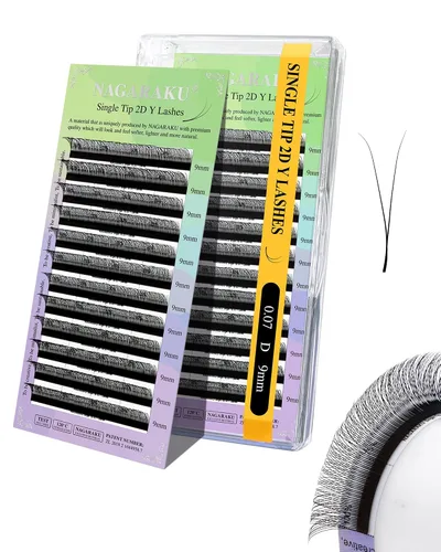 Vista 98 de NAGARAKU YY - Extensiones de pestañas, suministros Y, Lash 4D, Easy Fan, pestañas cruzadas de volumen ruso, pestañas YY, tejidas a mano, malla