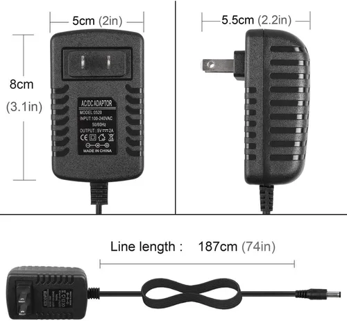 Vista 6 de DC 5V 2A 2000mA Fuente de alimentación Cargador Multi Tips Adaptador de CA de 10 W con 8 conectores de conmutación múltiples seleccionables