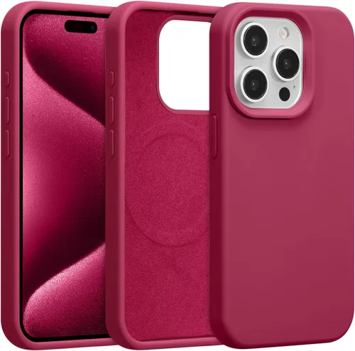 Vista 31 de Funda magnética de silicona para iPhone 13 Pro, color blanco antiguo [Compatible con Magsafe] [Forro de microfibra suave antiarañazos], funda