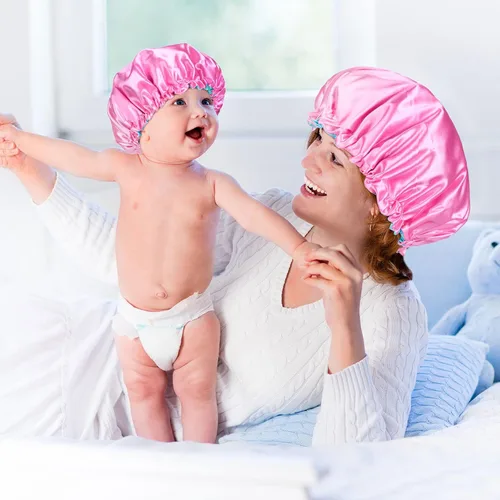 Vista 6 de Mepase 5 piezas de mamá y yo hospital a juego trajes de maternidad bata de envolver manta para bebé niña niños diadema sombrero para mamá bebé