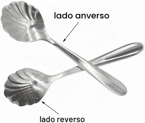 Vista 2 de 2 cucharas para remover con forma de concha 18/10 (304) cucharas de azúcar de acero inoxidable vintage de 4.96 pulgadas para café, té de la tarde