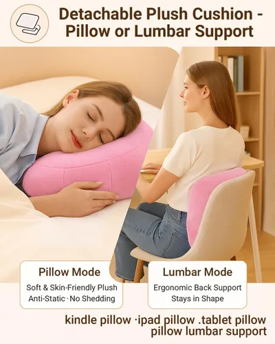 Vista 9 de Soporte de Almohada Kindle para Cama, Soporte Ajustable para Tableta y Teléfono para iPad, Kindle, Sofá – Soportes para Aperitivos y Bebidas, 50