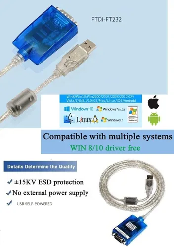 Vista 6 de UTEK UT-880 USB a RS-232 Protocolo de interfaz Vonverter VER 2.0 (1 puerto USB a convertidor serie RS-232 con protección ESD)
