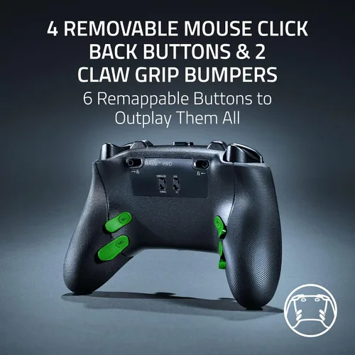 Vista 5 de Razer Raiju V3 Pro Wireless Controller: Officially licensed for PlayStation, PS5, PC - Lag-free Esports Grade Performance - 6 Remappable Buttons